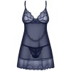 Průsvitná erotická košilka a tanga Obsessive Nightly Blue