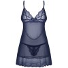 Průsvitná erotická košilka a tanga Obsessive Nightly Blue