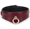 Uzamykatelný kožený obojek s vodítkem Liebe Seele Wine Red