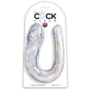 Dvojité realistické dildo King Cock Clear Large Double Trouble