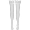 Bílé punčochy s krajkovým lemem Cottelli