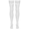 Bílé punčochy s krajkovým lemem Cottelli