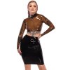Latexový crop top s dlouhými rukávy LATE X (Velikost S)