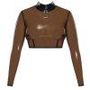 Latexový crop top s dlouhými rukávy LATE X (Velikost S)
