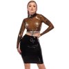 Latexový crop top s dlouhými rukávy LATE X (Velikost S)