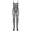 Síťovaný catsuit s otvorem v rozkroku Obsessive (Velikost S/M/L)