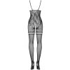 Síťovaný catsuit s otvorem v rozkroku Obsessive (Velikost S/M/L)