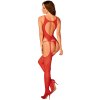 Síťovaný catsuit s otvorem v rozkroku Obsessive (Velikost S/M/L)
