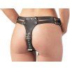 Kožené kalhotky se třemi latexovými dildy ZADO (Velikost S/M)