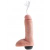 Stříkající realistické dildo s varlaty Pipedream King Cock 8"  18 cm
