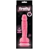 Realistické dildo Firefly 5"  svítí ve tmě, růžové (18 cm)