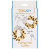 Kovová pouta na ruce s plyšovým kožíškem Furry Fun Cuffs  leopard