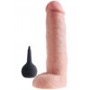 Stříkající realistické dildo s varlaty Pipedream King Cock 10"  25,4 cm